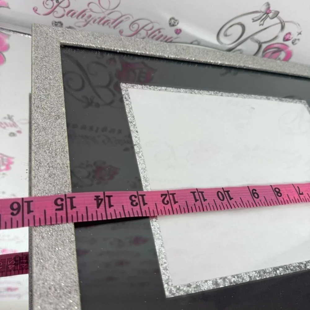 Frame sparkly large picture frame wall hanging Michaels silver glitter shimmer
